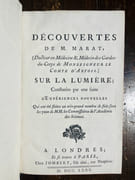 Découvertes de M. Marat sur la lumière; constatées par une suite d'expériences nouvelles qui ont été faites un très-grand nombre de fois sous les yeux de MM. les Commissaires de l'Académie des Sciences. par MARAT Jean-Paul: - Image 2