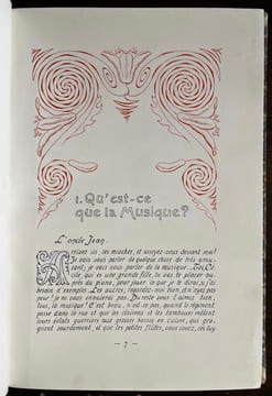 La belle musique. Entretiens pour les enfants calligraphiés et ornés par l'auteur. Illustrés par André Devambez.. UDINE Jean d':