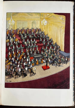 La belle musique. Entretiens pour les enfants calligraphiés et ornés par l'auteur. Illustrés par André Devambez.. UDINE Jean d':