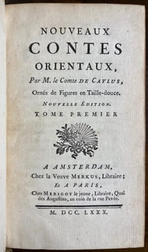 Nouveaux contes orientaux, par M. le Comte de Caylus, orné de figures en taille-douce.. CAYLUS Anne-Claude-Philippe de Tubières de Grimoard de Pestels ...