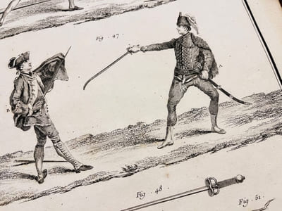 [L'école des armes, avec explication générale des principales attitudes et positions concernant l'escrime...].