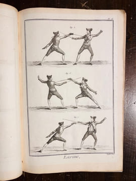 [L'école des armes, avec explication générale des principales attitudes et positions concernant l'escrime...].. ANGELO Domenico;DIDEROT & D'ALEMBERT; ...