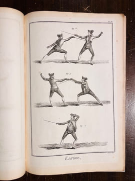 [L'école des armes, avec explication générale des principales attitudes et positions concernant l'escrime...].. ANGELO Domenico;DIDEROT & D'ALEMBERT; ...