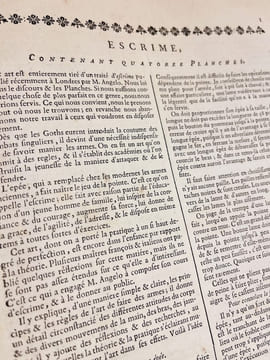 [L'école des armes, avec explication générale des principales attitudes et positions concernant l'escrime...].. ANGELO Domenico;DIDEROT & D'ALEMBERT; ...