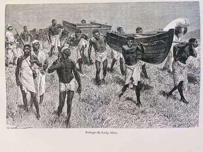 A travers le continent mystérieux. Découverte des sources méridionales du Nil. Circumnavigation du lac Victoria et du lac Tanganika. Descente du fleuve Livingstone ou Congo jusqu'à l'Atlantique.