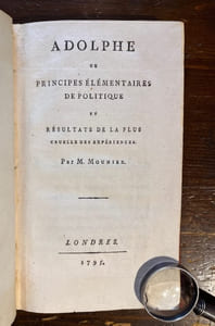 Adolphe ou principes élémentaires de politique et résultats de la plus cruelle des expérience.