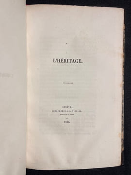 L'héritage.. TÖPFFER Rodolphe: