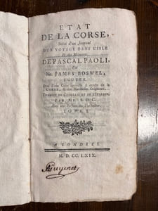 État de la Corse, suivi d'un journal d'un voyage dans l'isle et des mémoires de Pascal Paoli, par James Boswel, écuyer.