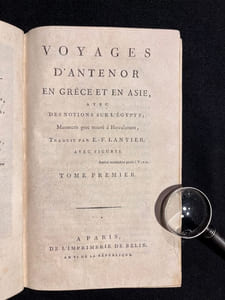 Voyages d'Antenor en Grèce et en Asie, avec des notions sur l'Égypte, manuscrit grec trouvé à Herculanum.