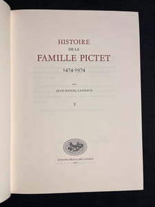 Histoire de la famille Pictet 1474-1974.