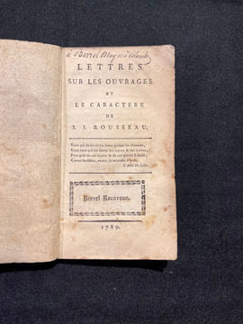 Lettres sur les ouvrages et le caractère de J.J. Rousseau.. STAËL Germaine de: