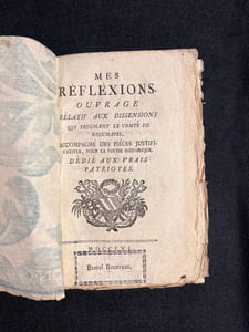 Mes réflexions. Ouvrage relatif aux dissensions qui troublent le comté de Neuchâtel. Accompagné des pièces justificatives, pour la partie historique. Dédié aux vrais patriotes.