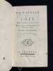 Oeuvres: De l'esprit des loix. Considérations sur les causes de la grandeur des romains, et de leur décadence. Lettres Persannes.. MONTESQUIEU Charles ...