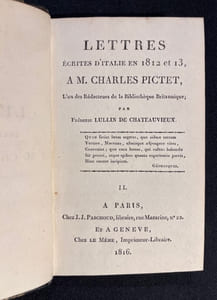 Lettres écrites d'Italie en 1812 et 13 à M. Charles Pictet.