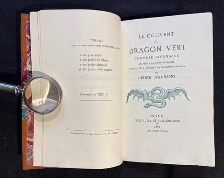 Le Couvent du Dragon Vert. Drame japonais adapté à la scène française pour la fête annuelle de l'Athénée oriental.. [ROSNY Léon de] ALBANO Leone d' ...