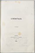 L'héritage. par TÖPFFER Rodolphe: - Image 1