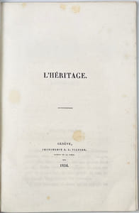 L'héritage.