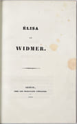 Elisa et Widmer. par TÖPFFER Rodolphe: - Image 1