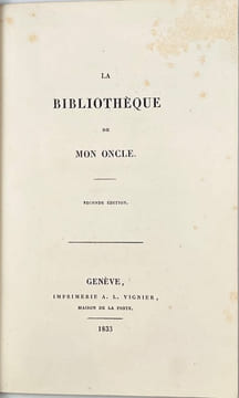 La bibliothèque de mon oncle. Seconde édition.. TÖPFFER Rodolphe:
