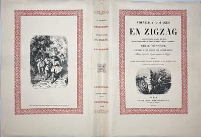 Nouveaux voyages en zigzag. Précédés d’une notice par Sainte-Beuve. Illustres d’apres les dessins originaux de Töpffer par MM. Calame, Karl Girardet, Francais, D’Aubigny, De Bar, Gagnet, Forest.