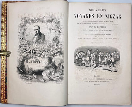 Nouveaux voyages en zigzag. Précédés d’une notice par Sainte-Beuve. Illustres d’apres les dessins originaux de Töpffer par MM. Calame, Karl Girardet, ...