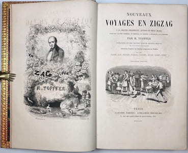 Nouveaux voyages en zigzag. Précédés d’une notice par Sainte-Beuve. Illustres d’apres les dessins originaux de Töpffer par MM. Calame, Karl Girardet, Francais, D’Aubigny, De Bar, Gagnet, Forest.