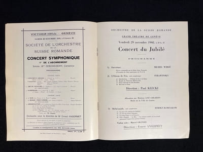 Orchestre de la Suisse Romande 1918 - 1968 un demi-siècle d'histoire.