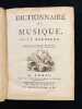 Dictionnaire de musique.. ROUSSEAU Jean-Jacques: