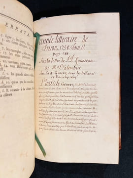 1. J. J. Rousseau citoyen de Genève à Mr. d'Alembert […] sur son article Genève dans le VIIeme volume de l'Encyclopédie, et particulièrement sur le ...