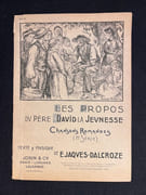 Les propos du père David la Jeunesse. Chansons romandes. Texte & musique. par JACQUES-DALCROZE Émile: - Image 1