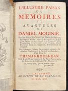 L'illustre paisan ou mémoires et avantures de Daniel Moginié, natif du village de Chézales, au canton de Berne, bailliage de Moudon; mort, à Agra, le 22 de mai 1749, âgé de 39 ans; Omrah de la Première Classe, Commandant de la Seconde Garde Mogole, Grand Portier du Palais de l'Empereur, & Gouverneur du Palgaëb. Où se trouvent plusieurs anecdotes des dernières Révolutions de la Perse et de l'Indostan, & du règne de Thamas-Kouli-Kan. Ecrit & adressé par lui-même à son père François, son Légataire & publiés par Mr Maubert. par [MAUBERT DE GOUVEST Jean-Henri ]: - Image 1