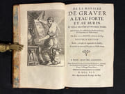 De la manière de graver a l'eau forte et au burin. Et de gravure en manière noire. Avec la façon de construire les Presses modernes, & d'imprimer en Taille-douce. par BROSSE Abraham: - Image 1