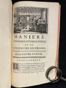 De la manière de graver a l'eau forte et au burin. Et de gravure en manière noire. Avec la façon de construire les Presses modernes, & d'imprimer en Taille-douce. par BROSSE Abraham: - Image 6