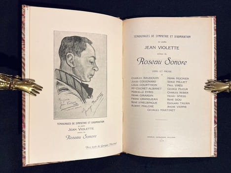 Témoignage de sympathie et d'admiration au poète Jean Violette auteur du Roseau Sonore.. VIOLETTE Jean: