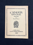 L'Amour offensé. Poème. par SPIESS Henry: - Image 1