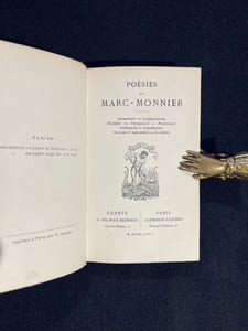 Poésies de Marc-Monnier. Amoureuses - Campagnardes - Musiques - Voyageuses - Parisiennes - Allemandes - Napolitaines - Aux unes et aux autres - Les Morts.