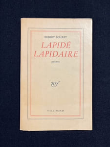Lapidé lapidaire. Poèmes.