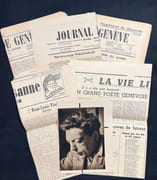 Dossier constitué de nombreux documents (photo, dessin, lettre) et articles et Hommage a René-Louis Piachaud (collectif); M.-M. Thomas Images de Piachaud précédées de Anniversaire texte de J.-E. Gross. par PIACHAUD René-Louis: - Image 5