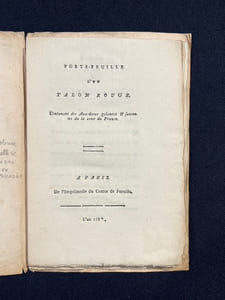 Porte-Feuille d'un Talon Rouge. Contenant des Anecdotes galantes & secrettes de la Cour de France.