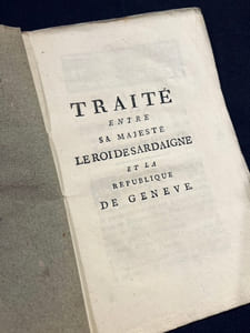 Traité entre sa majesté le Roi de Sardaigne et la République de Genève.