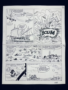 Marc Lebut et son voisin. Planche originale.
