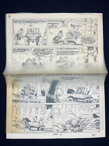 Marc Lebut et son voisin. Un Klaxon pour la Ford T. Planche originale.