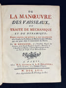 De la manoeuvre des vaisseaux ou traité de méchanique et de dynamique; dans lequel on réduit à des solutions très simples les Problèmes de Marine les plus difficiles, qui ont pour objet le mouvement du Navire. par BOUGUER Pierre: - Image 2