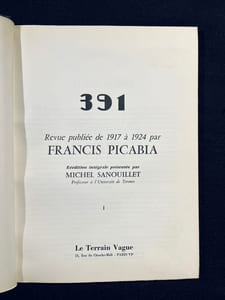 391. Revue publiée de 1917 a 1924. Réédition intégrale présentée par Michel Sanouillet.