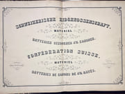 Material der Batterien gezogener 4 Pfd. Kanonen. Schweizerische Eidgenossenschaft. Genehmigt vom hohen Bundesrathe den 14. Marz 1862. Matériel des batteries de canons de 4 liv. rayés. Confédération Suisse. Sanctionné par le Conseil féderal le 14 mars 1862. par MILITARIA: - Image 1