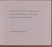 Quelques poèmes des temps obscurs. par HÖLDERLIN Friedrich; ROUD Gustave (traducteur): - Image 2