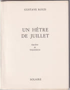 Un hêtre de juillet. Extraits de lettres à une amie. par ROUD Gustave; MARTIN Vio (intr.): - Image 1