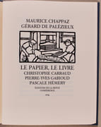 Le papier, le livre. par CHAPPAZ Maurice; CARRAUD Christophe: - Image 3