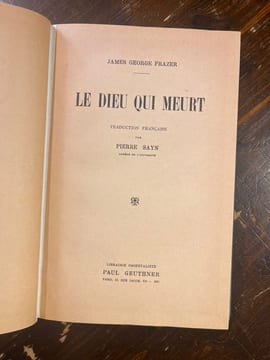 Le dieu qui meurt.. FRAZER James George: