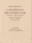 L'Archidiable Belphégor. Nouvelle très plaisante. par MACHIAVEL Nicolas: - Image 1